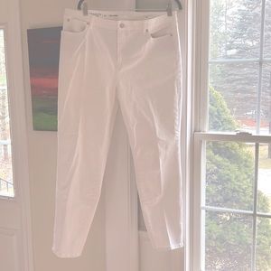 Talbots Flawless white slim ankle jeans.